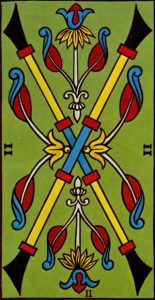 significado da carta 2 de paus no Tarot