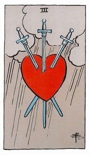 Significado da carta 3 de Espadas no Tarot