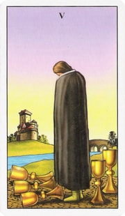 Significado da carta 5 de Copas no Tarot